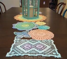 s 21 totally terrific things you can do with doilies, Dye Them For A Table Runner