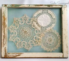 s 21 totally terrific things you can do with doilies, Display Them In A Salvaged Frame