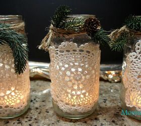 s 21 totally terrific things you can do with doilies, Make Them Into Jar Lanterns