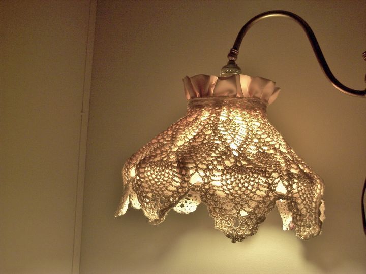s 21 totally terrific things you can do with doilies, Repurpose It Into A Lampshade