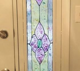 19 fantastic techniques for faux stained glass, This entry way glass gets a new look