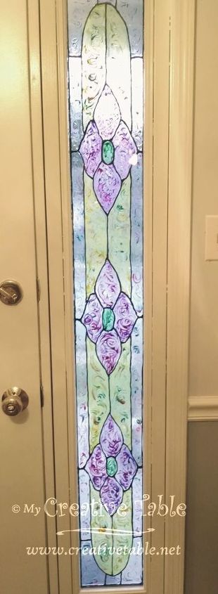 19 fantastic techniques for faux stained glass, This entry way glass gets a new look