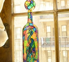 19 fantastic techniques for faux stained glass, Faux Stained Glass Wine Bottle
