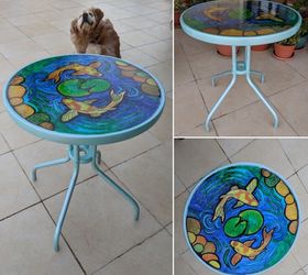 19 fantastic techniques for faux stained glass, Faux Stained Glass Pond in a Table