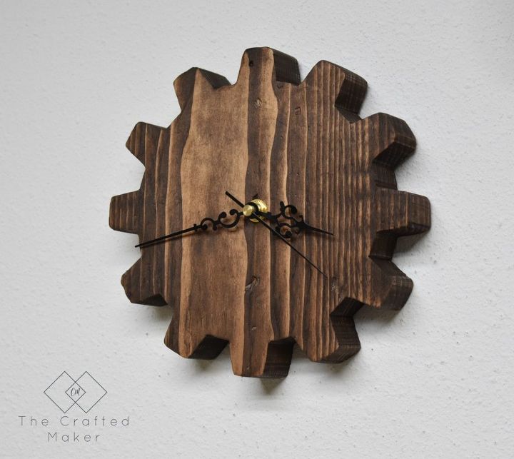 wooden gear wall clock