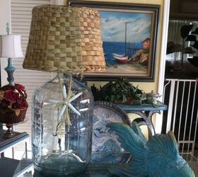 s 31 coastal decor ideas perfect for your home, Create A Seashell Lamp With A Jug