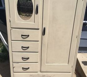 ugly armoire to cute little armoire, Added weathered gray stain
