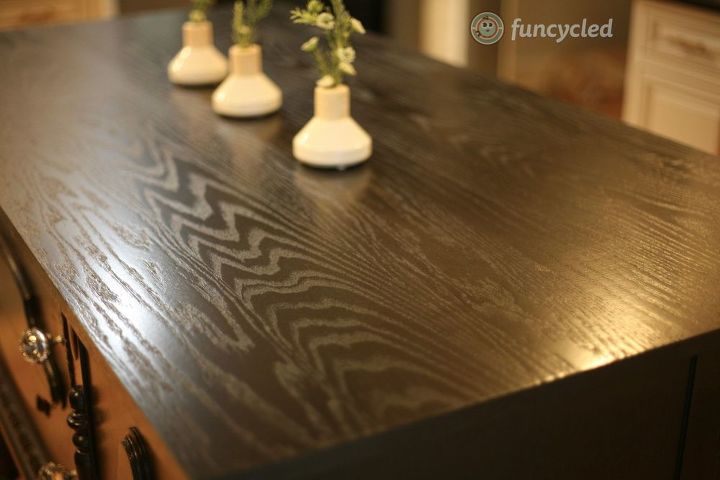 repurposed antique buffet into kitchen island