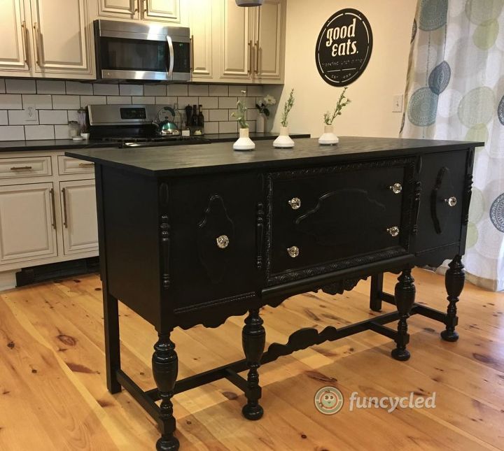 Repurposed Antique Buffet Into Kitchen Island Hometalk