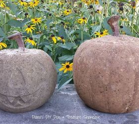 s 20 easy concrete projects that anyone can make, Concrete Pumpkins