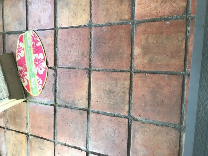 q how to add grout to existing grout on a floor with mexican tiles