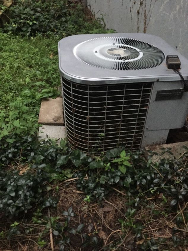 how do i clean the outside of an air conditioner from weeds