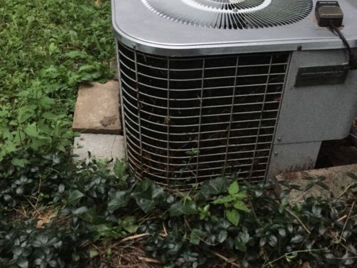q how do i clean the outside of an air conditioner from weeds