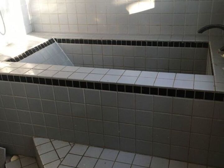 q how do i update a tile bath shower combo inexpensively
