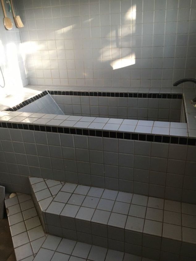 q how do i update a tile bath shower combo inexpensively