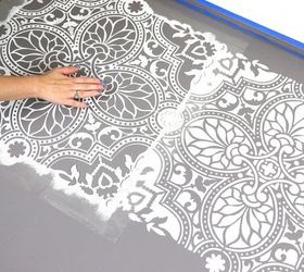 how to stencil an elegant tile floor