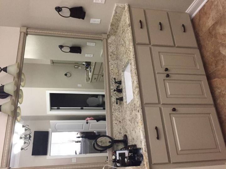 q how can i make make my bathroom cabinets more attractive