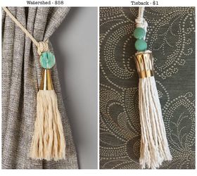 Anthropologie Inspired Watershed Curtain Tieback