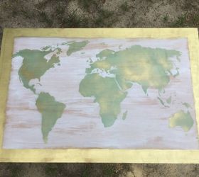 diy world map art on wood