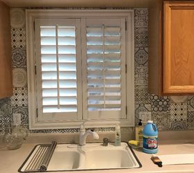 moroccan tile look backsplash upgrade in rental kitchen removeable, Focal point of kitchen