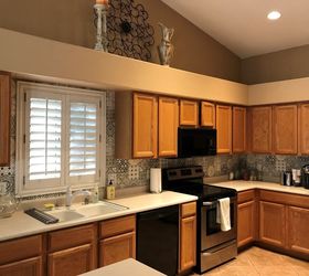 moroccan tile look backsplash upgrade in rental kitchen removeable