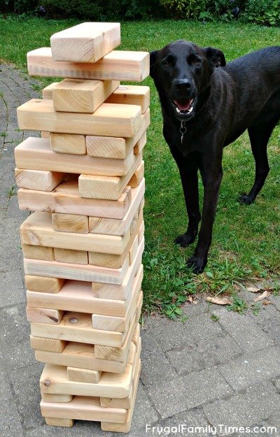 how to make a giant outdoor jenga game and teach your kids diy skills