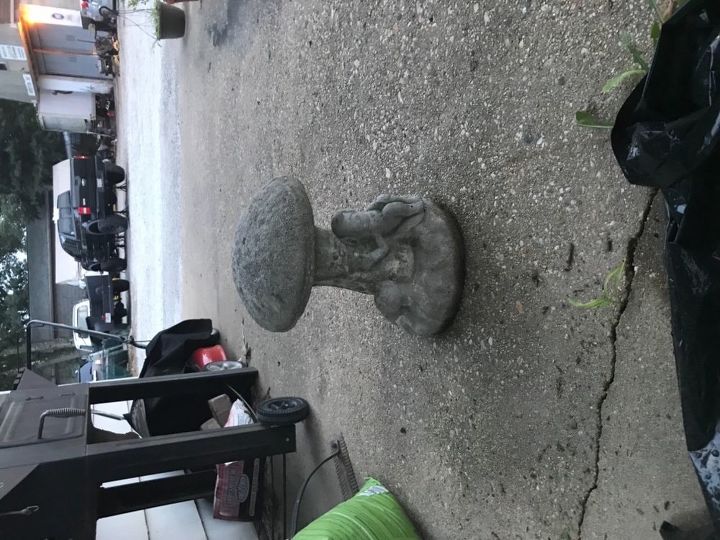 q how do i repaint a garden ornament made of concrete