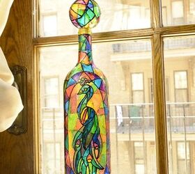 s 19 fantastic techniques for faux stained glass, Faux Stained Glass Wine Bottle