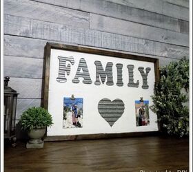 diy rustic wood and metal family photo frame