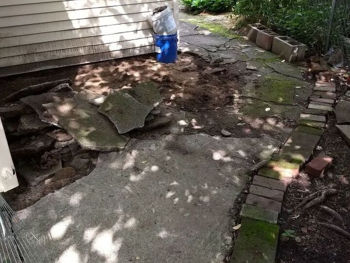 q what can i use replace my cement walkway and extend it to greenhouse