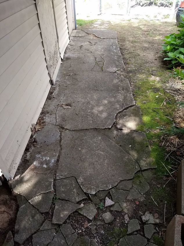 q what can i use replace my cement walkway and extend it to greenhouse