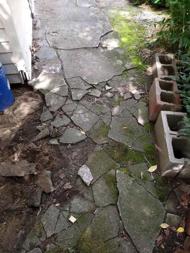 q what can i use replace my cement walkway and extend it to greenhouse