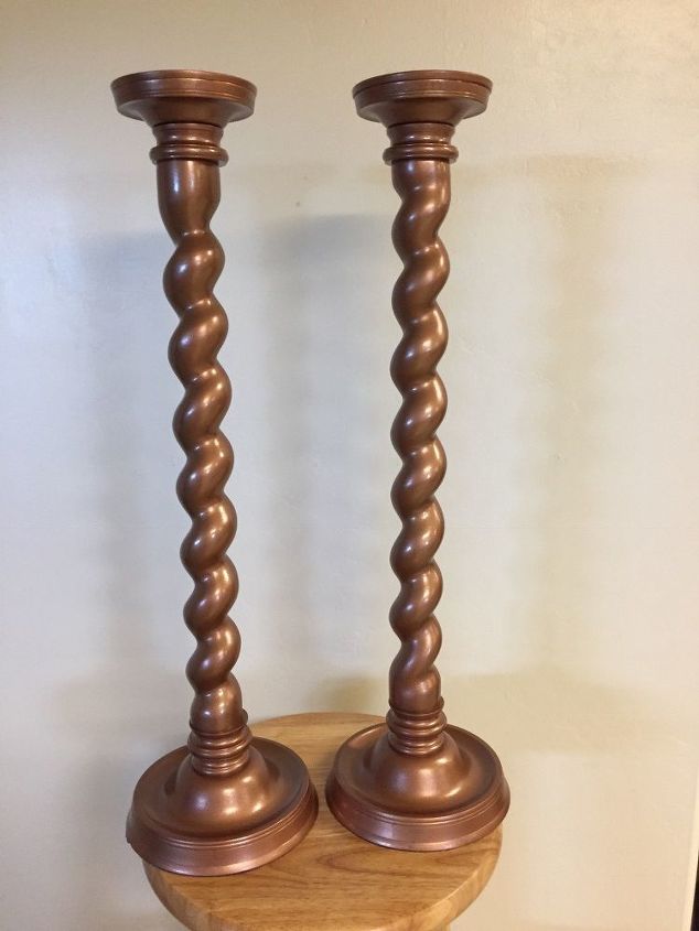updated old metal candlesticks