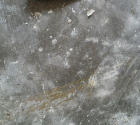 q white plaster mud off concrete floor