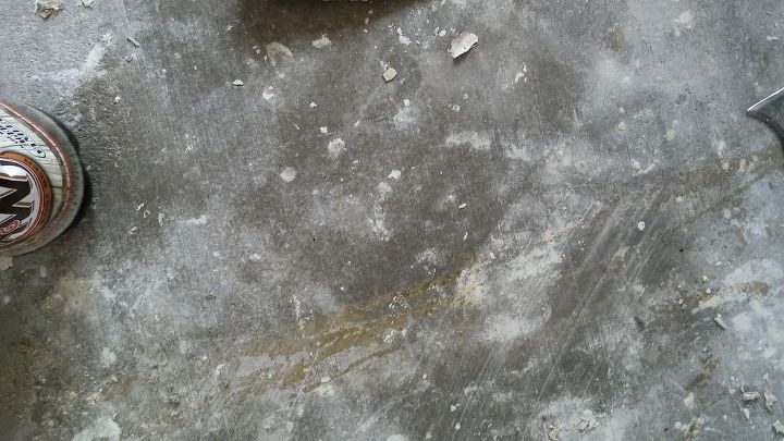 q white plaster mud off concrete floor