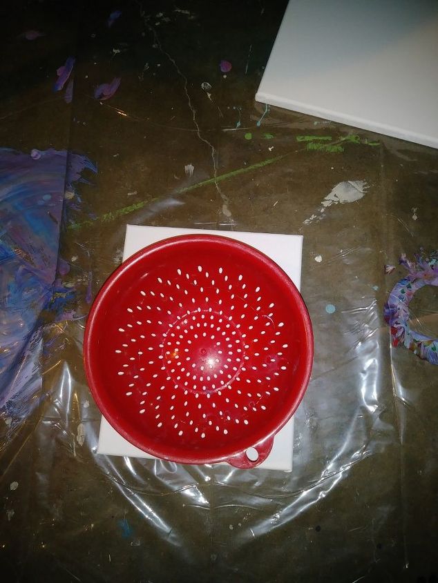 strainer paint on canvas