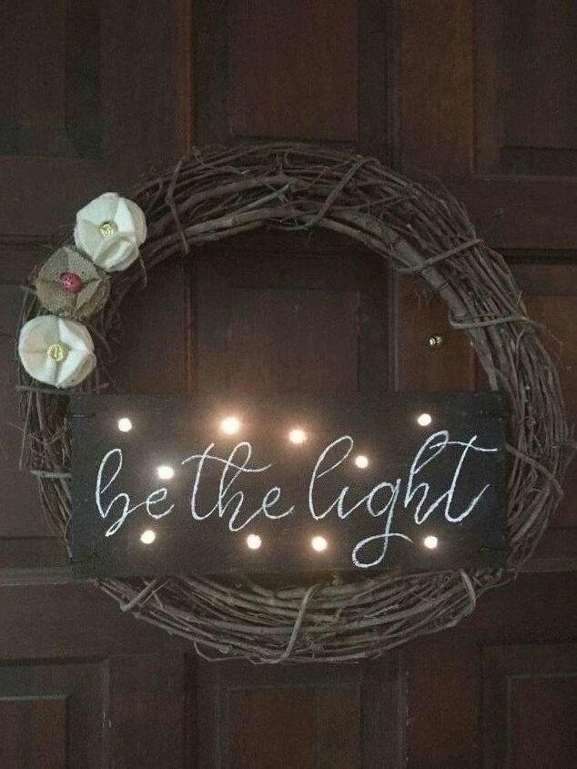 s 15 top picks from our lighting challenge, Judi in CA s Inspiring Be The Light Wreath