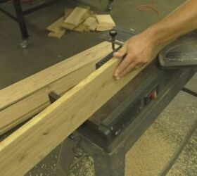 making a farmhouse table from oak and pine boards, Smooth one side in jointer
