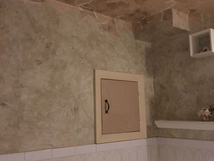q how can i redo a bathroom no shower ugly tiled half wall