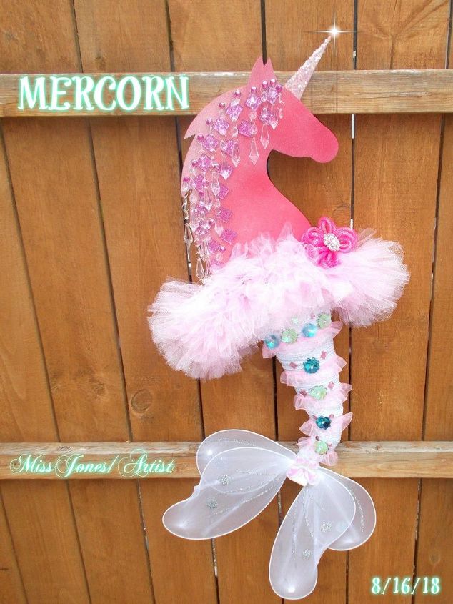 mercorn wreath half unicorn half mermaid made from the dollartree wi