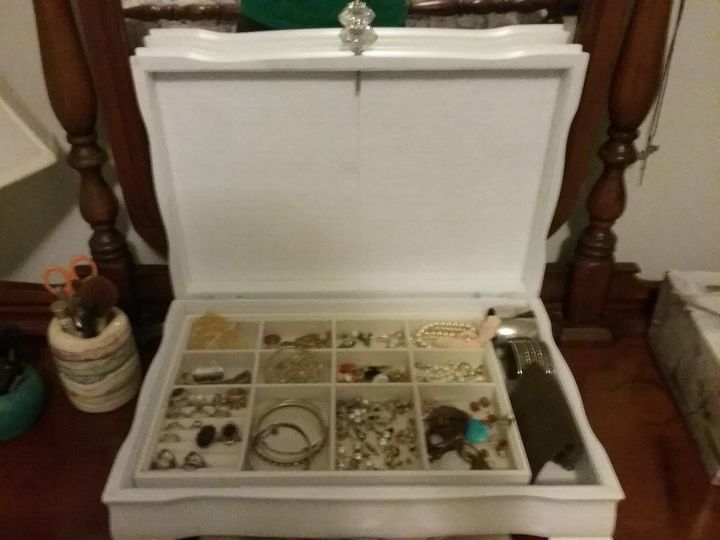upcycled flatware box into jewelry box