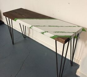 midcentury modern bench tutorial, paint drying
