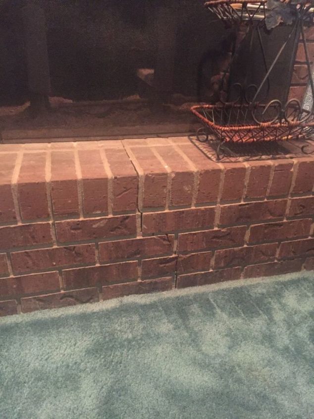 how do i repair a cracked brick fireplace hearth