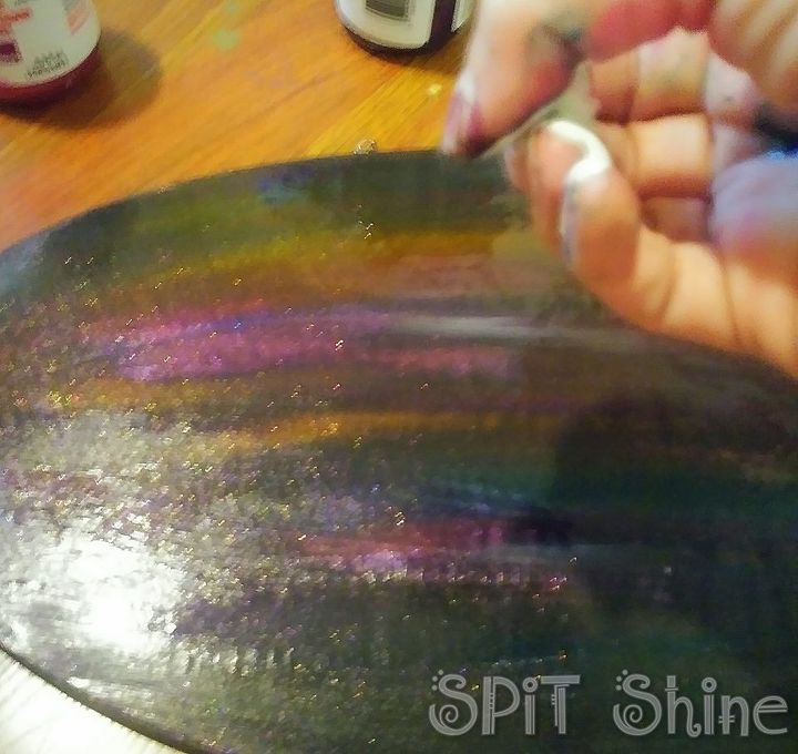 fun project using unicorn spit sparkling gel stain