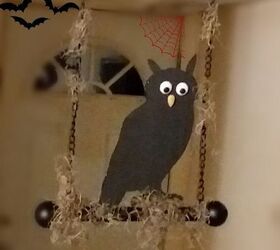 spooky owl on a perch for halloween