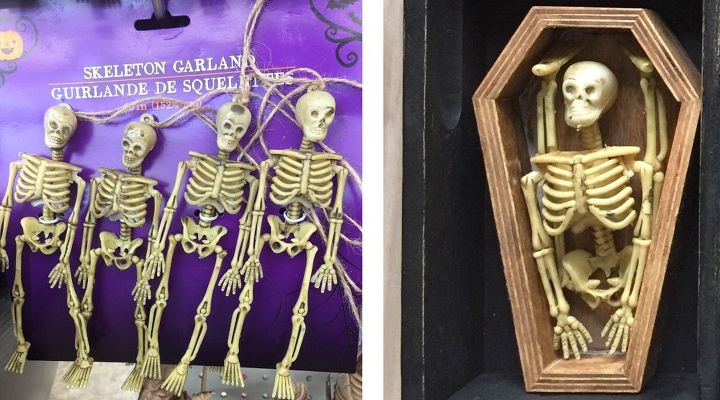 el organizador de cubiertos de madera encuentra el espritu de halloween, Hogar esqueleto