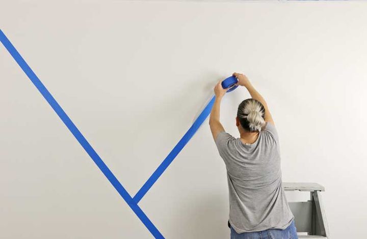 how to stencil a geometric nursery wall