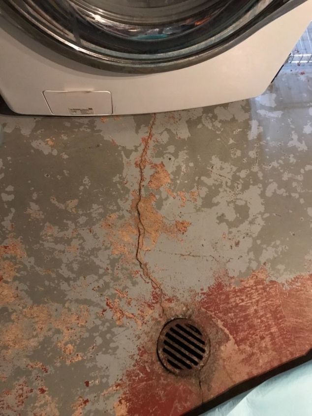 q how do i coat a laundry room floor that has that nasty pealing gray pa