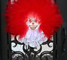 scary clown wreath