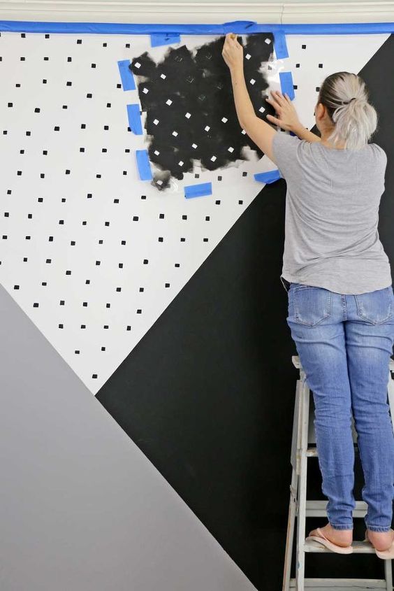 how to stencil a geometric nursery wall